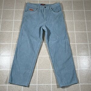 Empyre Corduroy Pants Mens 34x30 Blue Relax Corduroy Baggy Skateboarding Grunge